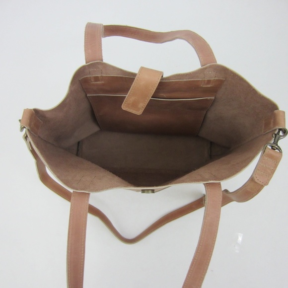 Leather Large Tote Bag Dusty Rose - Ethically Made - Picture 7 of 8